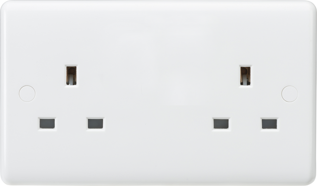 Knightsbridge 13A 2G Unswitched Socket - Curved Edge