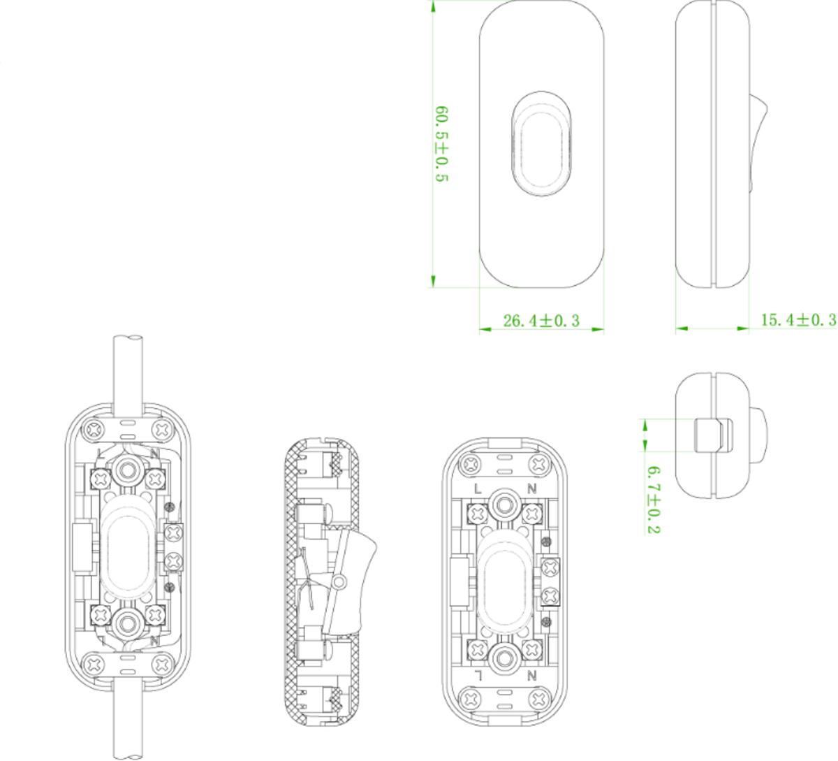 Knightsbridge Inline Switch for Low Wattage Lamps