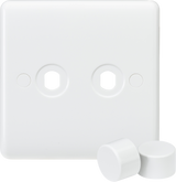 Knightsbridge 2G Dimmer Plate with 2 Matching Caps - White Finish