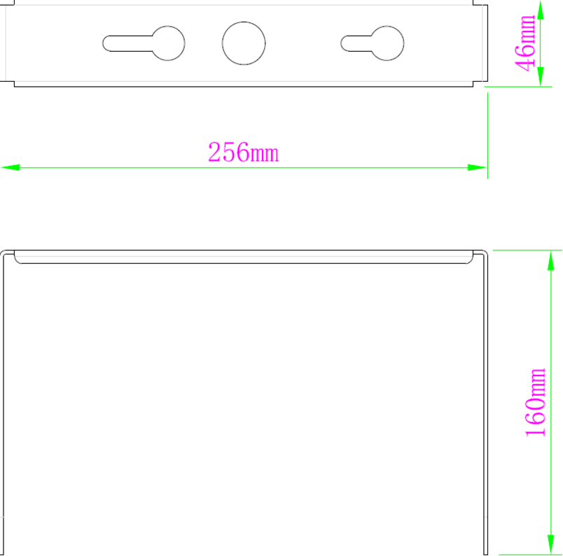 Surface Mounted Bracket for POTHB2 with dimensions