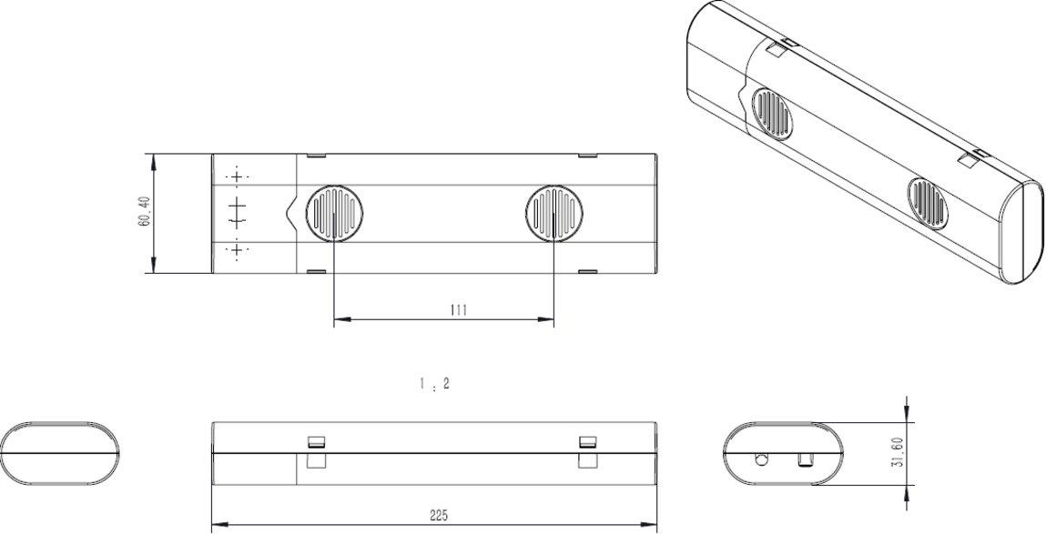 230V 50W LED Emergency Kit Side View