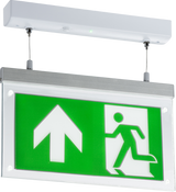 230V 2W LED Suspended Double-Sided Emergency Exit Sign - Arrow Up Legend