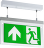 230V 2W LED Suspended Double-Sided Emergency Exit Sign - Arrow Up Legend