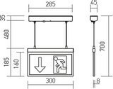 LED Emergency Exit Sign - Double-Sided, 2W