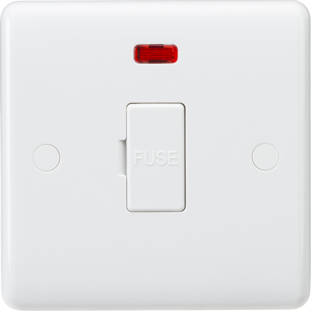 13A Fused Spur Unit with Neon and Flex Outlet - White