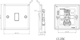 10AX 1G 2-way Switch - Matt Black side view