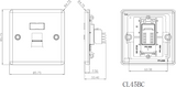 RJ45 Network Outlet Side View - Matt Black