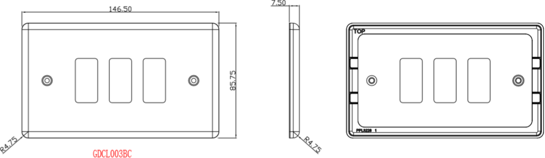 Alternate view of Matt Black 3G Grid Faceplate