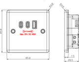 Alternative view of 230V Triple USB Charger Plate - Matt Black