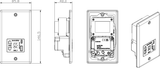Side view of 230V Shaver Socket with Dual USB A+C - Matt Black