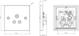 5A Unswitched Socket - Antique Brass Square Edge Close-up