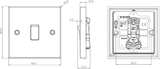 10AX 1G 2-way Plate Switch - Antique Brass Side View