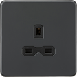 13A 1G Unswitched Socket - Anthracite with Black Insert