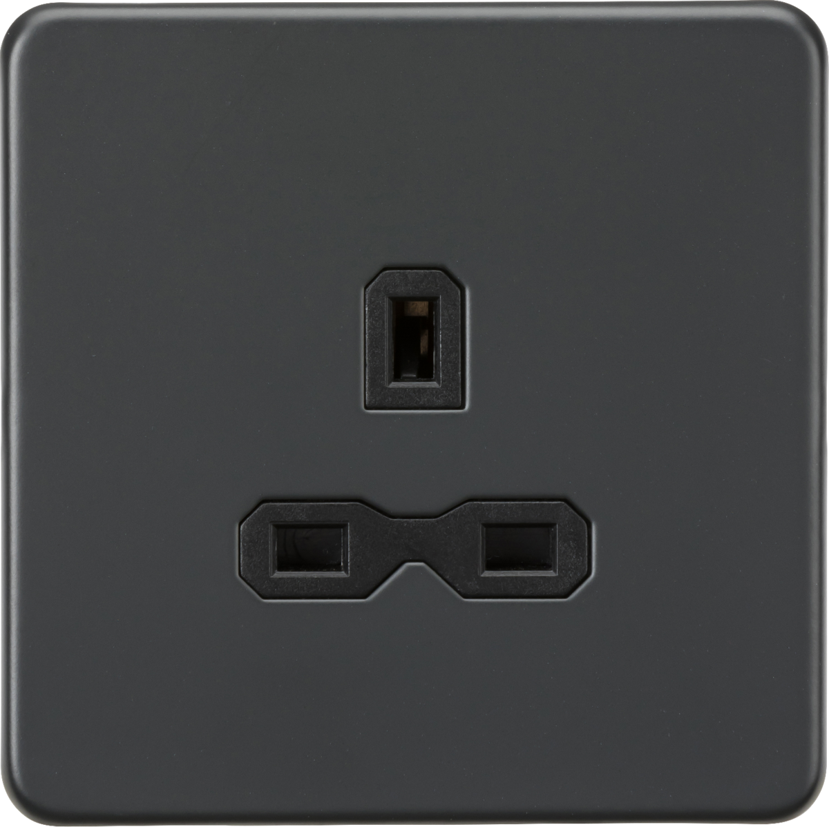 13A 1G Unswitched Socket - Anthracite with Black Insert