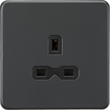 13A 1G Unswitched Socket - Anthracite with Black Insert