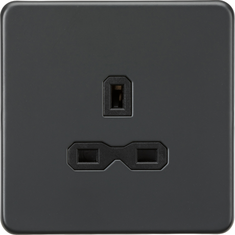 13A 1G Unswitched Socket - Anthracite with Black Insert