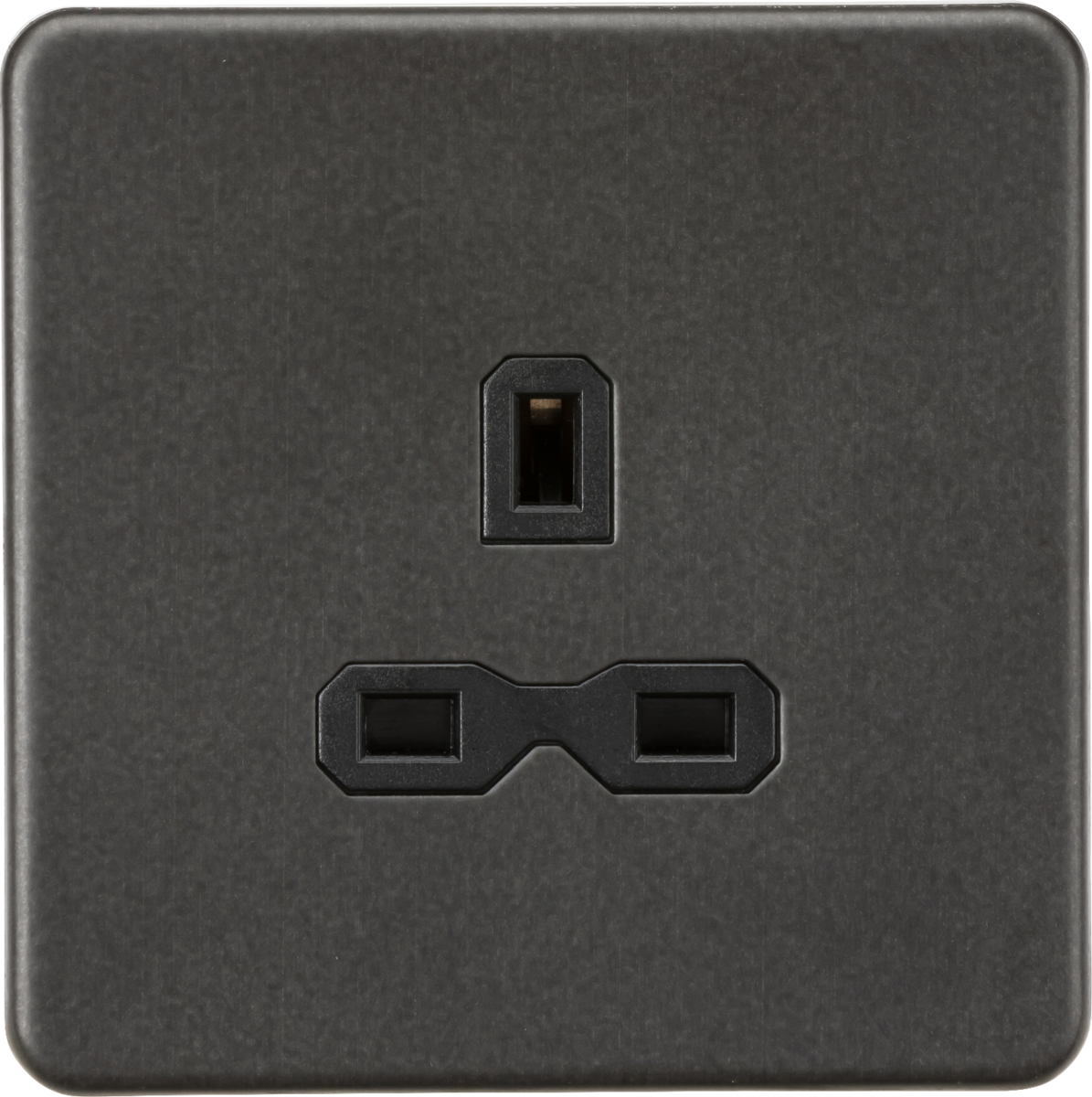13A 1G Unswitched Socket in Smoked Bronze with Black Insert