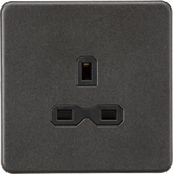 13A 1G Unswitched Socket in Smoked Bronze with Black Insert