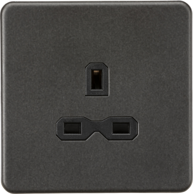 13A 1G Unswitched Socket in Smoked Bronze with Black Insert