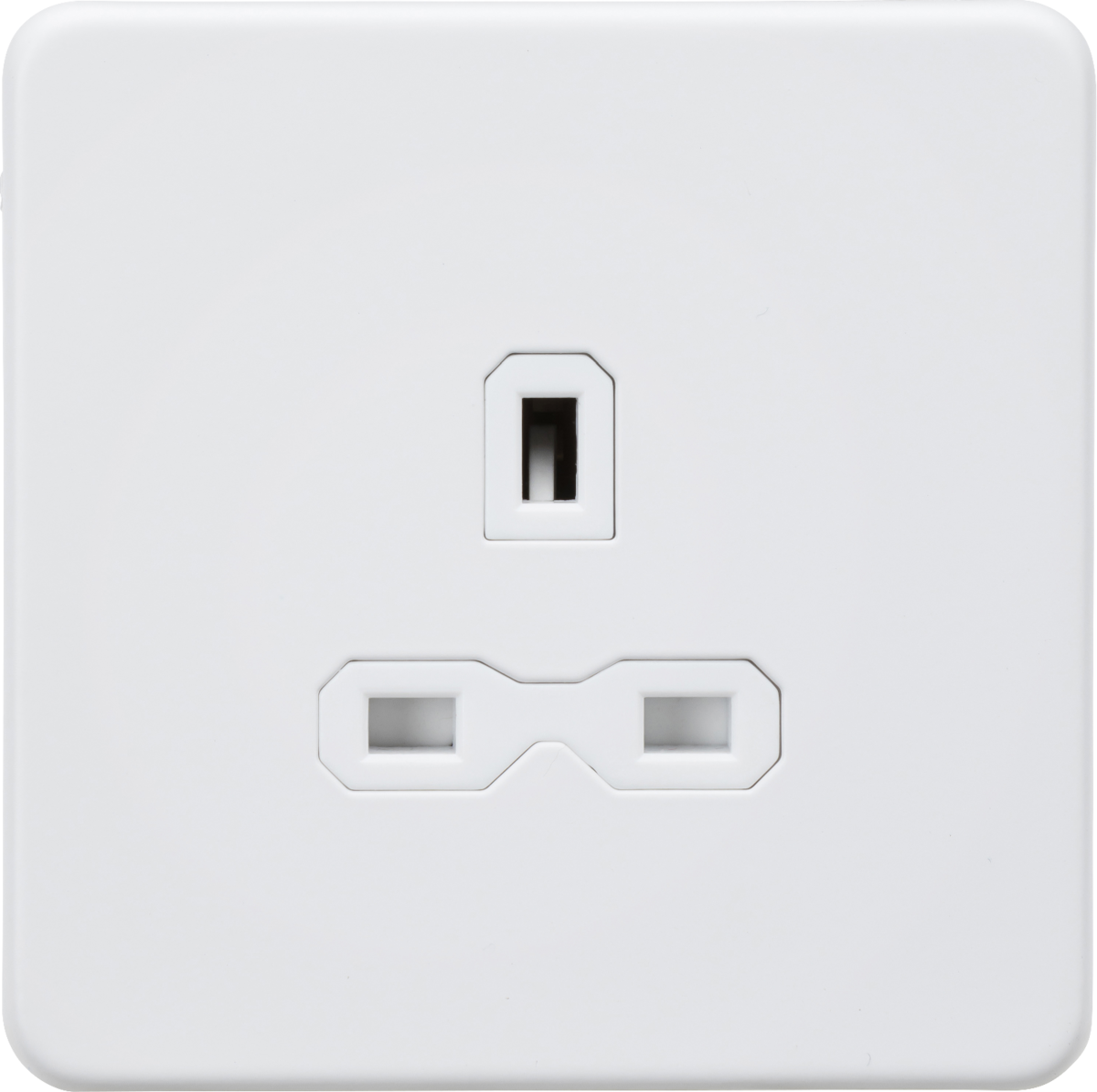 13A 1G Unswitched Socket - Matt White with White Insert