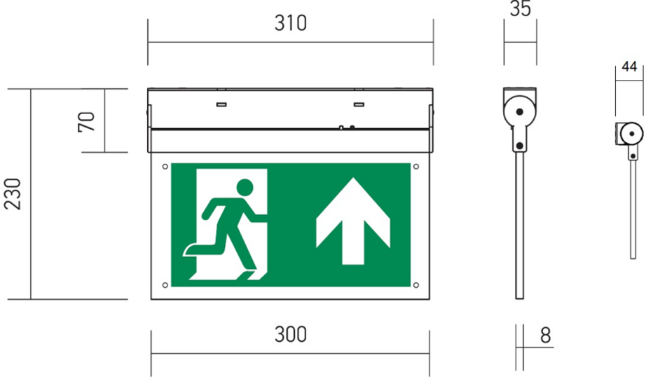Additional Image of 230V 4W LED Self-Test Exit Sign