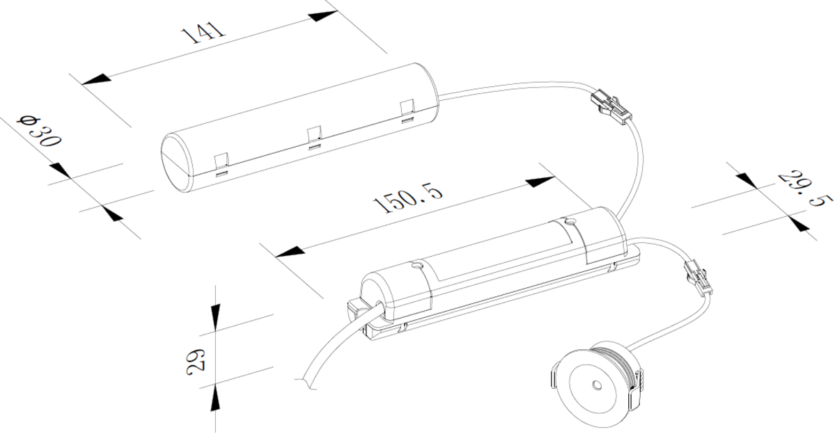 230V IP20 3W LED Emergency Downlight - Self-Test overview