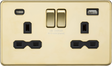 13A Dual USB Socket with Polished Brass Finish