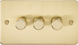 Brushed Brass 3G 2-Way Intelligent Dimmer - 10-200W (5-150W LED)