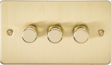 Brushed Brass 3G 2-Way Intelligent Dimmer - 10-200W (5-150W LED)