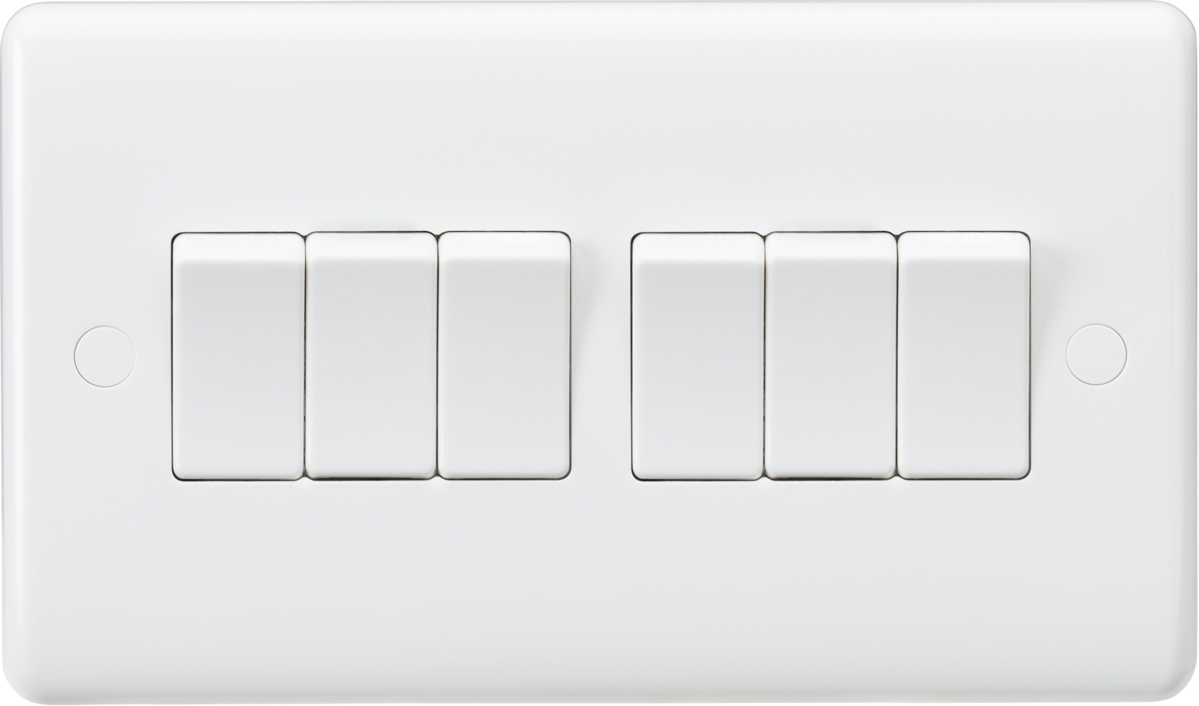 Knightsbridge 10AX Curved Edge 6G 2-Way Switch
