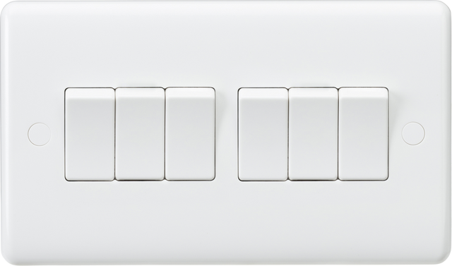 Knightsbridge 10AX Curved Edge 6G 2-Way Switch