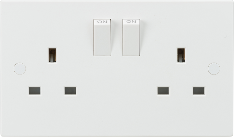 Knightsbridge 13A 2G DP Switched Socket with Twin Earths - ASTA Approved