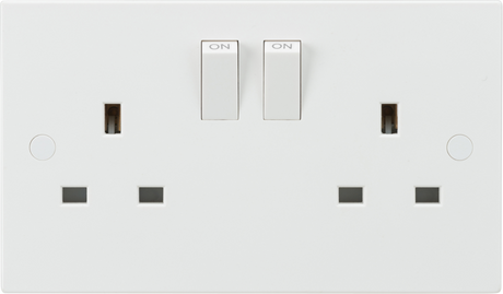 Knightsbridge 13A 2G DP Switched Socket with Twin Earths - ASTA Approved