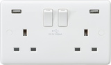 Knightsbridge 13A 2G SP Switched Socket with Dual USB Charger