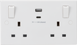 Knightsbridge 13A 2G Switched Socket with Dual USB A+C