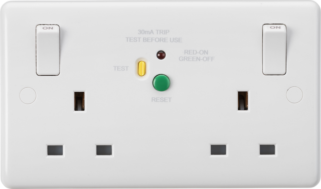 13A 2G DP RCD Switched Socket - 30mA (Type A)