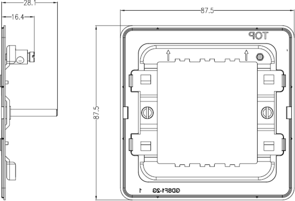1-2G Grid Mounting Frame for Screwless - Installation View