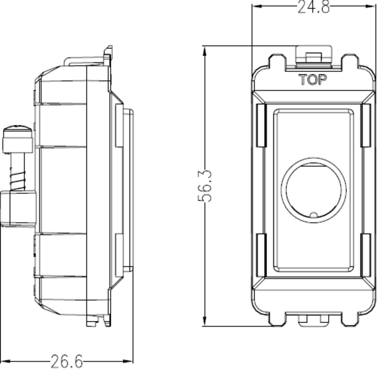 Knightsbridge Flex Outlet Module - Side View