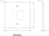 Flat Plate 2G Grid Faceplate Side View - Brushed Chrome