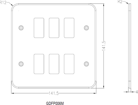 Metalclad 6G Grid Faceplate - Premium Grade Steel, Powder Coated