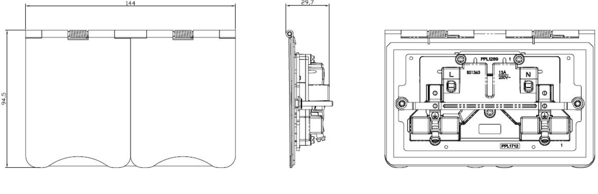 Brushed Chrome 2G Unswitched Floor Socket Image