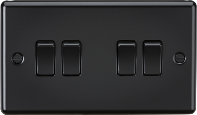 10AX 4G 2-Way Switch - Matt Black, Modern Design