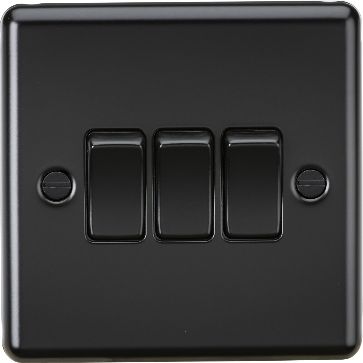 10AX 3G 2-way Switch - Matt Black, Rounded Edge Design