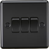 10AX 3G 2-way Switch - Matt Black, Rounded Edge Design