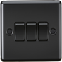 10AX 3G 2-way Switch - Matt Black, Rounded Edge Design