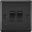 ML Accessories 10AX 2G 2-Way Switch - Matt Black with Rounded Edge
