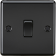 10AX 1G 2-way Switch - Matt Black, Rounded Edge