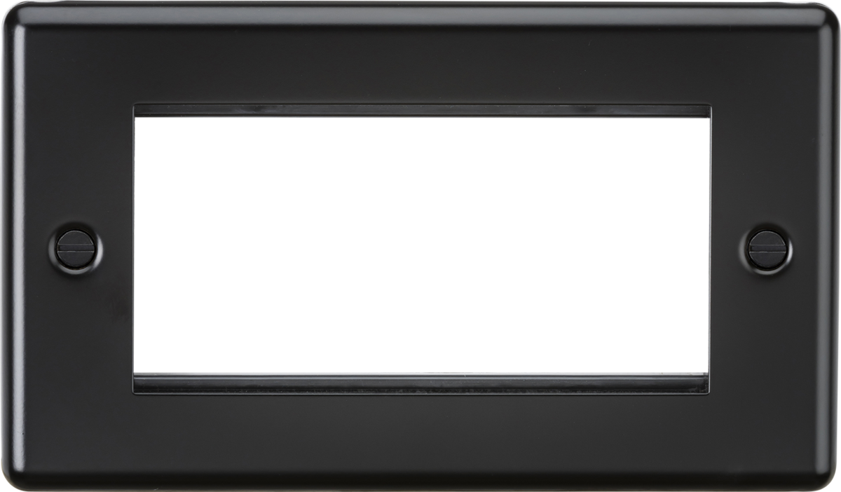 4G Modular Faceplate - Matt Black with Rounded Edge Design