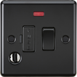 13A Switched Fused Spur Unit with Neon Indicator - Matt Black