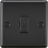 13A Fused Spur Unit - Matt Black with Rounded Edge Design